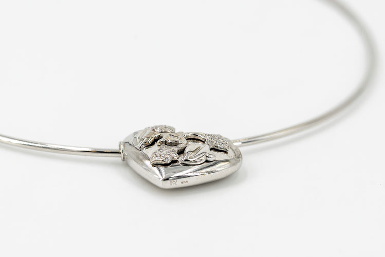 Collier Van der Bauwede Collier Lierre Or blanc Diamant 58 Facettes 00024GD