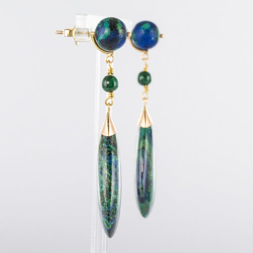 Boucles d'oreilles Boucles d'oreilles azurmalachites et malachites 58 Facettes 20-134