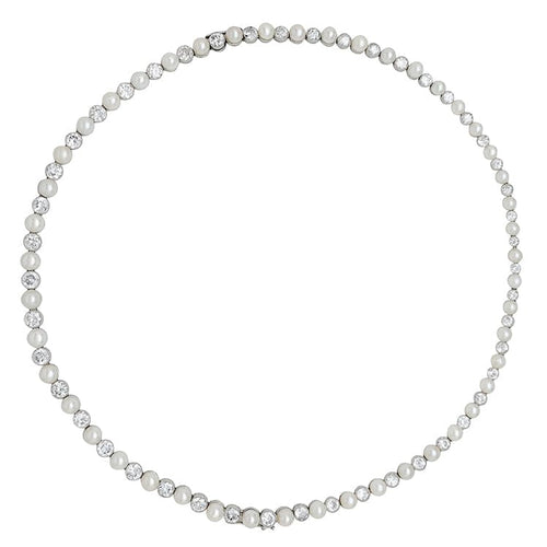 Collier Collier Van Cleef & Arpels transformable en platine, perles fines et diamants. 58 Facettes 30173