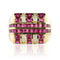 Bague 53 Chevalière rubis diamants 58 Facettes 18-252-53