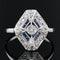 Bague 55 Bague art déco diamants saphirs hexagonale 58 Facettes 20-577-55