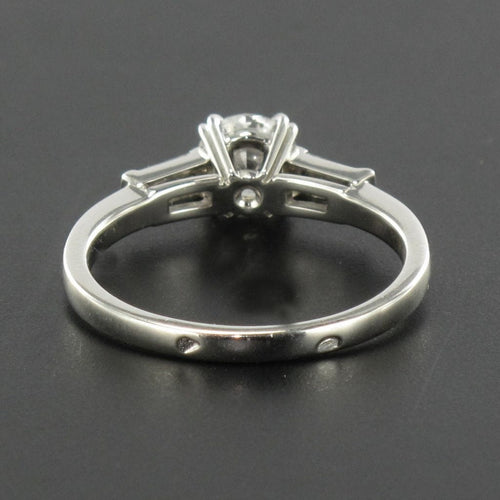 Bague 54 Solitaire diamant et diamants baguette 58 Facettes 16-060-54