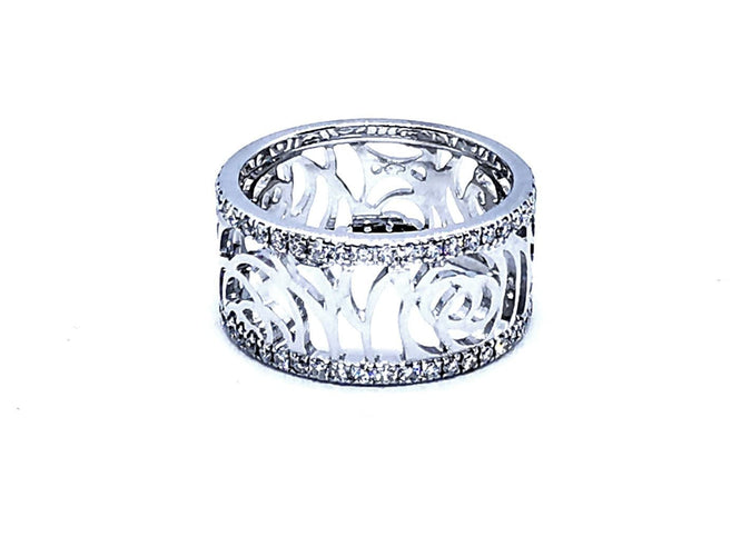 Bague 49 Chanel Bague Camélia Or blanc Diamant 58 Facettes 949238CN