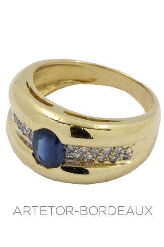 Bague 54 Bague saphir et diamants 58 Facettes 29201