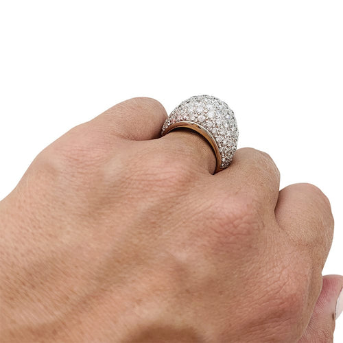 Bague 52 Bague dôme deux ors, diamants. 58 Facettes 29960