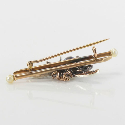 Broche Broche ancienne insecte perle fine saphir et diamants 58 Facettes 17-280