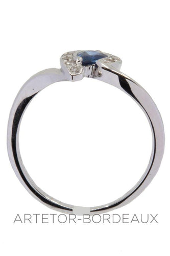 Bague 53 Bague moderne saphir et diamants 58 Facettes 32031