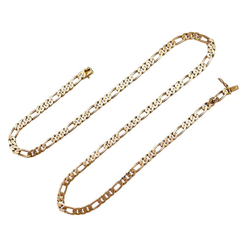 Collier Chaîne mixte maille gourmette alternée, or rose. 58 Facettes 30306