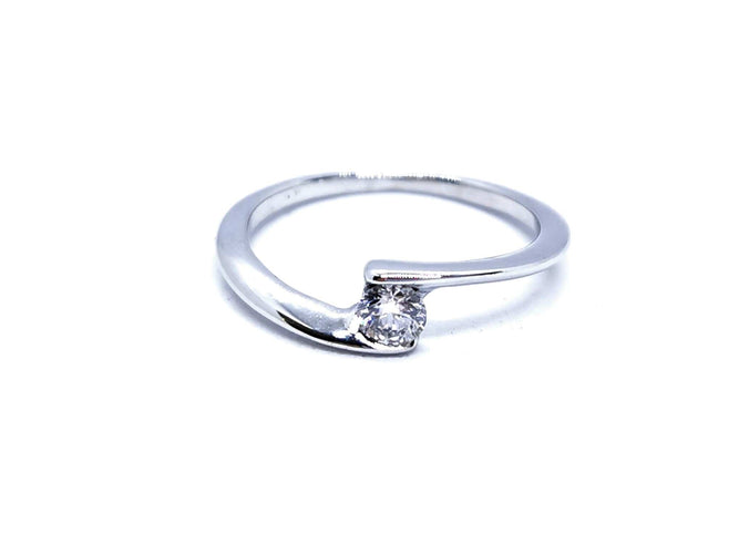 Bague 50 Bague Solitaire Or blanc Diamant 58 Facettes 876344CD