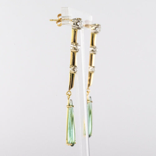 Boucles d'oreilles Pendants d'oreilles anciens diamants et tourmalines 58 Facettes AR0007461