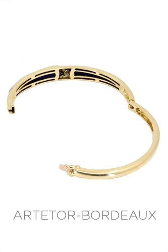 Bracelet Jonc ouvrant lapis lazuli et diamants 58 Facettes 34241