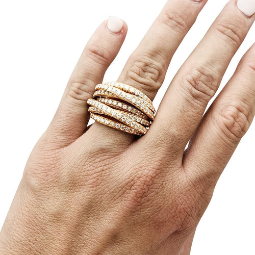 Bague 52 Bague de Grisogono "Allegra" en or rose et diamants. 58 Facettes 30547