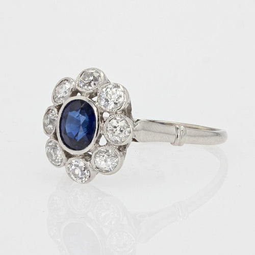 Bague 58 Bague ancienne marguerite saphir diamants 58 Facettes 21-197-58