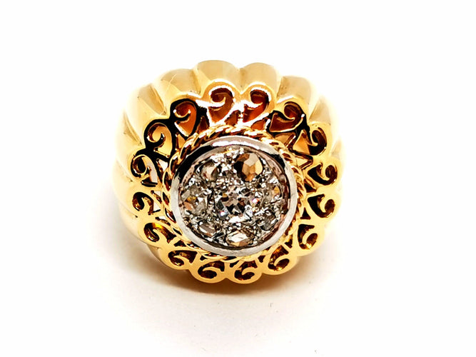Bague 53 Bague Art déco Or jaune Diamant 58 Facettes 588127CN