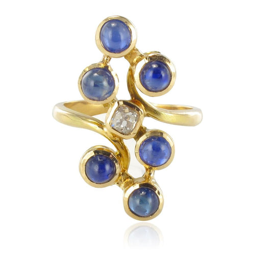 Bague 50 Bague diamant saphirs moderniste 58 Facettes 17-081B-50