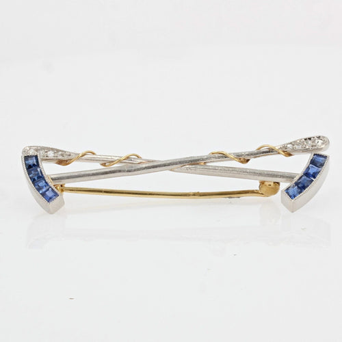Broche Broche ancienne saphirs diamants clubs de polo 58 Facettes 21-214