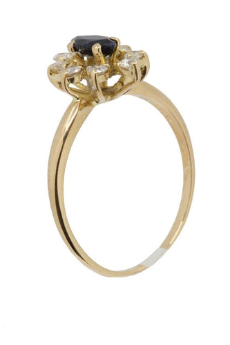 Bague Bague saphir entourage diamants 58 Facettes 37261