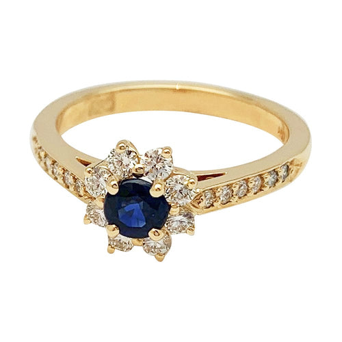 Bague 51 Bague Tiffany&Co. marguerite en or jaune diamants et saphir. 58 Facettes 30403