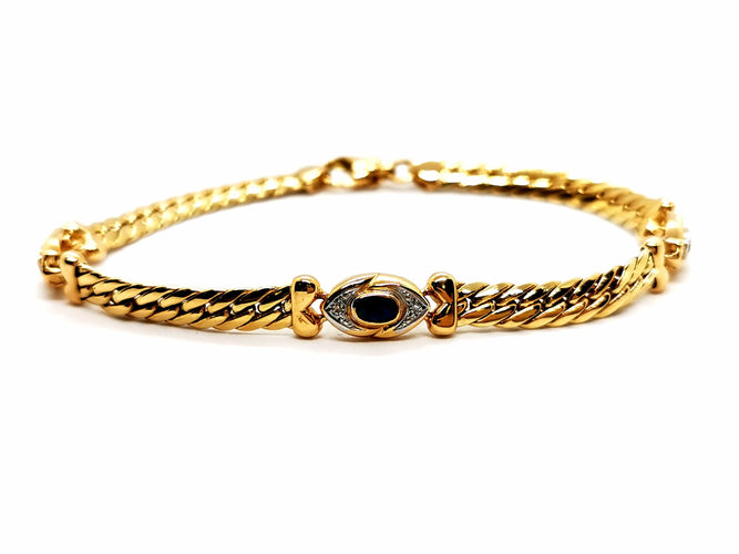 Bracelet Bracelet Maille anglaise Or jaune Saphir 58 Facettes 1132937CD
