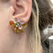 Boucles d'oreilles Boucles d'oreilles Boucheron "Fleur" or jaune et platine, pierres de couleur. 58 Facettes 30377