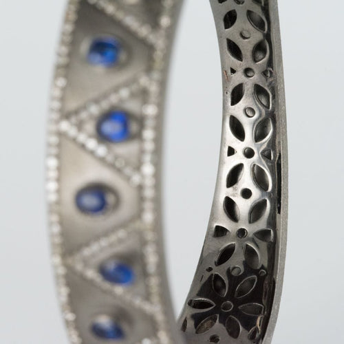 Bracelet Bracelet argent diamants et cyanites 58 Facettes 18-329