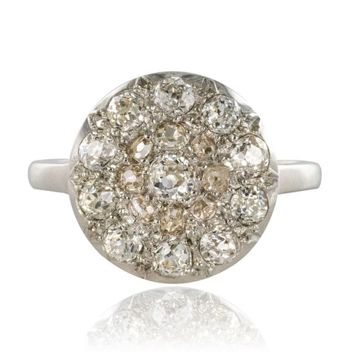 Bague 52 Bague ronde plate diamants taille ancienne 58 Facettes 19-289-55