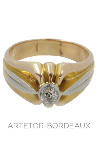 Bague 52 Jonc ancien diamant 58 Facettes 29011