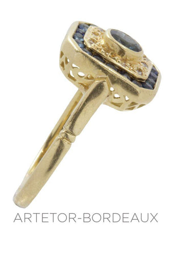 Bague 58 Bague saphirs et diamants 58 Facettes 29001