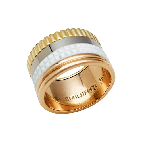 Bague 51 Bague Boucheron, "Quatre White Edition Large", trois ors, céramique blanche. 58 Facettes 30399