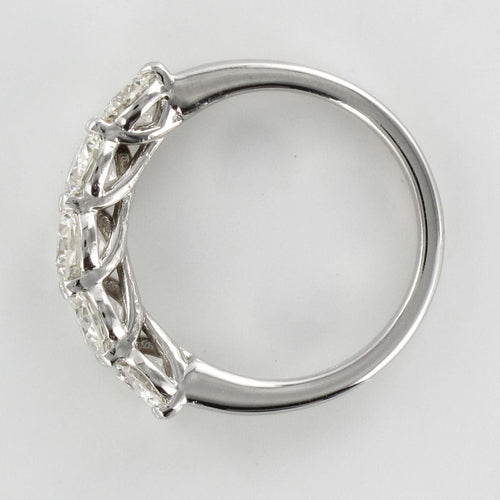Bague 55 Bague or blanc 5 diamants 58 Facettes 18-144-55