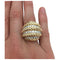 Bague 56 Importante bague dôme en or jaune, diamants. 58 Facettes 27665