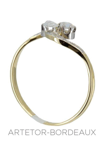 Bague 57 Toi et moi ancien diamants 58 Facettes 31371