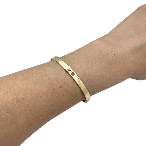 Bracelet Bracelet Dinh Van, modèle "Serrure" en or jaune, diamants 58 Facettes 30339