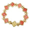 Bracelet Bracelet en or jaune, corail et diamants. 58 Facettes 28426