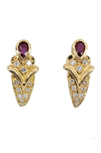 Boucles d'oreilles Boucles d'oreilles rubis et diamants 58 Facettes 33231