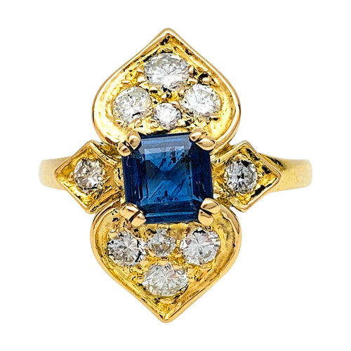 Bague 52.5 Bague Mellerio en or jaune saphir et diamants. 58 Facettes 29869