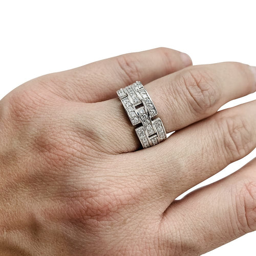 Bague 51 Bague Cartier "Maillon Panthère" or blanc, diamants. 58 Facettes 30168