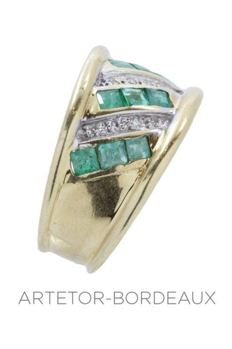 Bague 56 Bague jonc émeraudes 58 Facettes 28831