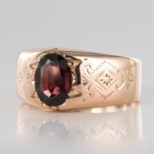 Bague 61 Bague jonc grenat or rose 58 Facettes 20-195-57