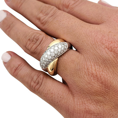 Bague 52 Bague Cartier "Colisée" or jaune, platine et diamants 58 Facettes 29987