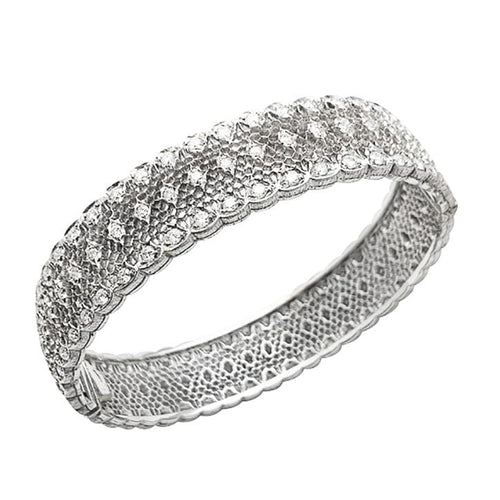 Bracelet Bracelet Buccellati "Dentelle" en or blanc et diamants. 58 Facettes 30486