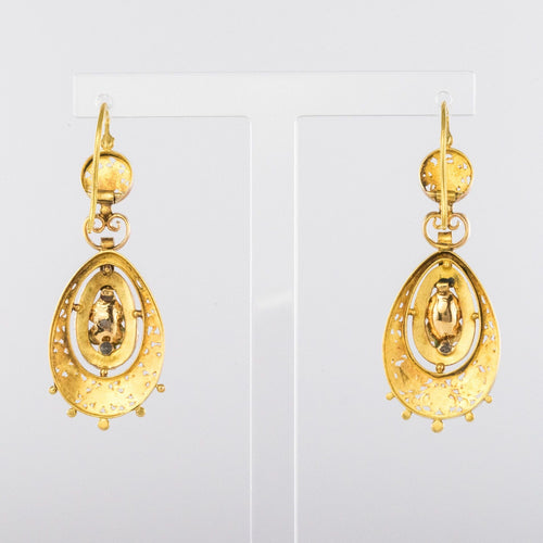 Boucles d'oreilles Pendants d'oreilles anciens turquoises et perles fines 58 Facettes 17-326A