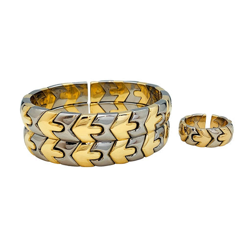 Bracelet Bracelet Bulgari en or et acier. 58 Facettes 30432