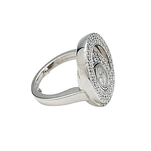 Bague 52 Bague Chopard "Happy Diamonds" en or blanc et diamants. 58 Facettes 30470
