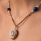 Collier Collier ancien et son médaillon lapis lazuli et perles fines 58 Facettes 20-154
