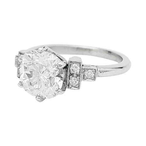 Bague 51 Bague solitaire diamant 2,06 carats en or blanc. 58 Facettes 30651