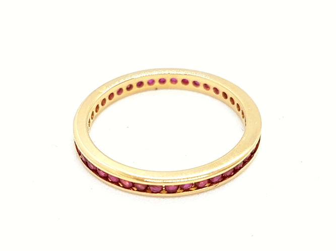 Bague 55 Bague Alliance Or jaune Rubis 58 Facettes 06276CD