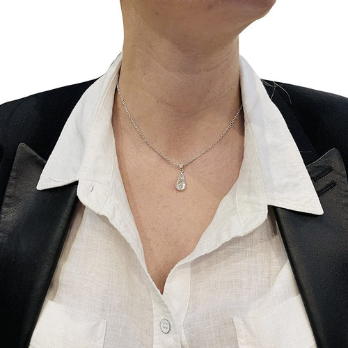 Pendentif Pendentif diamants en or rose et argent. 58 Facettes 30166