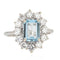 Bague 52 Bague ancienne aigue-marine diamants marguerite 58 Facettes 21-185-52