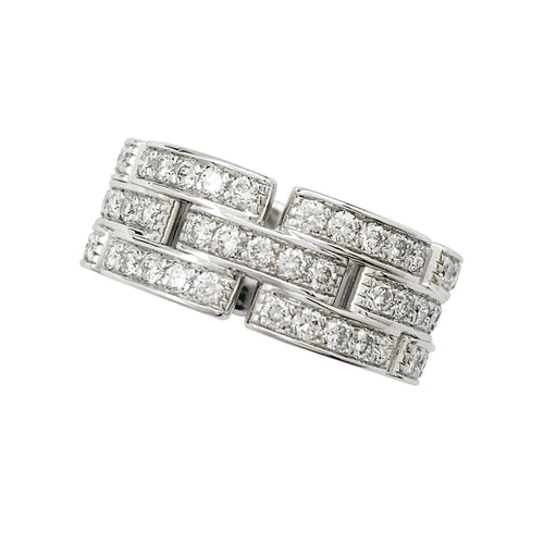 Bague 51 Bague Cartier "Maillon Panthère" or blanc, diamants. 58 Facettes 30168